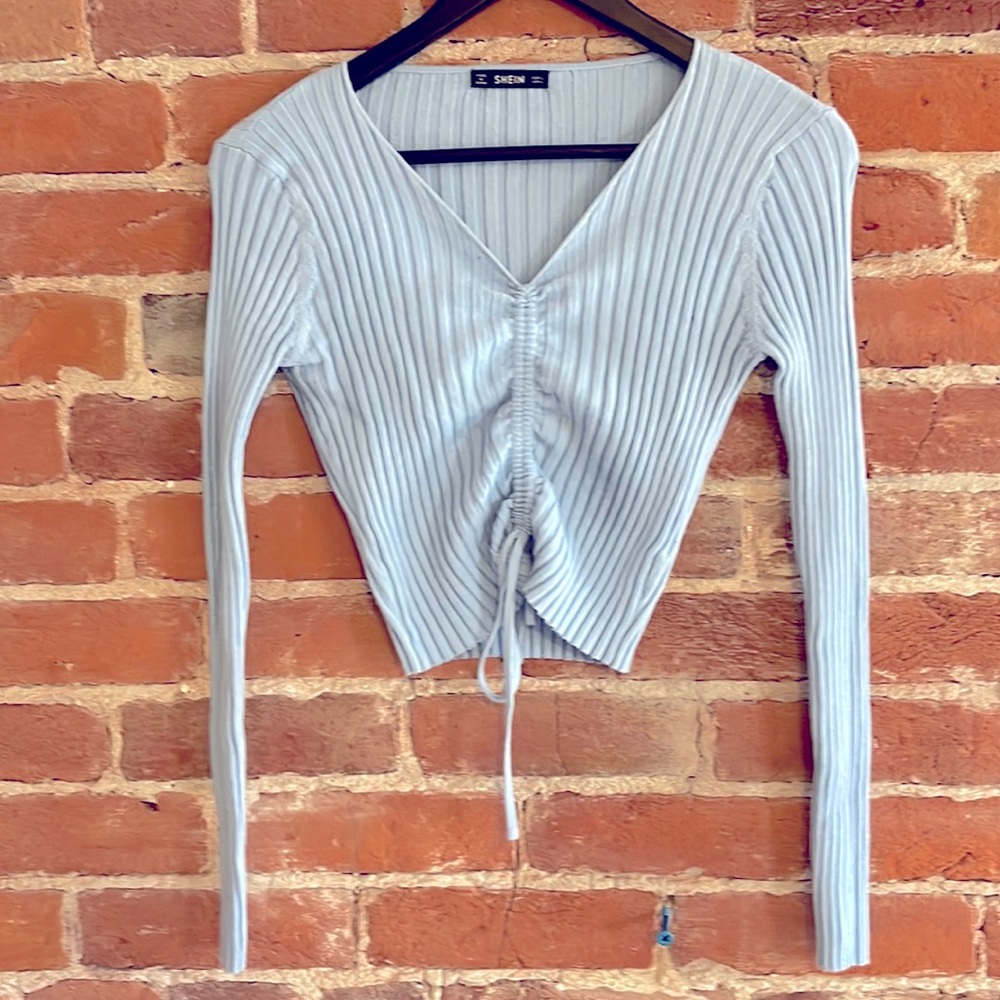 Baby blue crop top